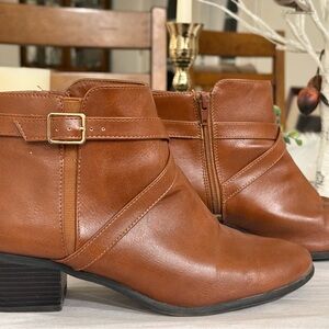 Karen Scott Tan Ankle Booties with Buckle